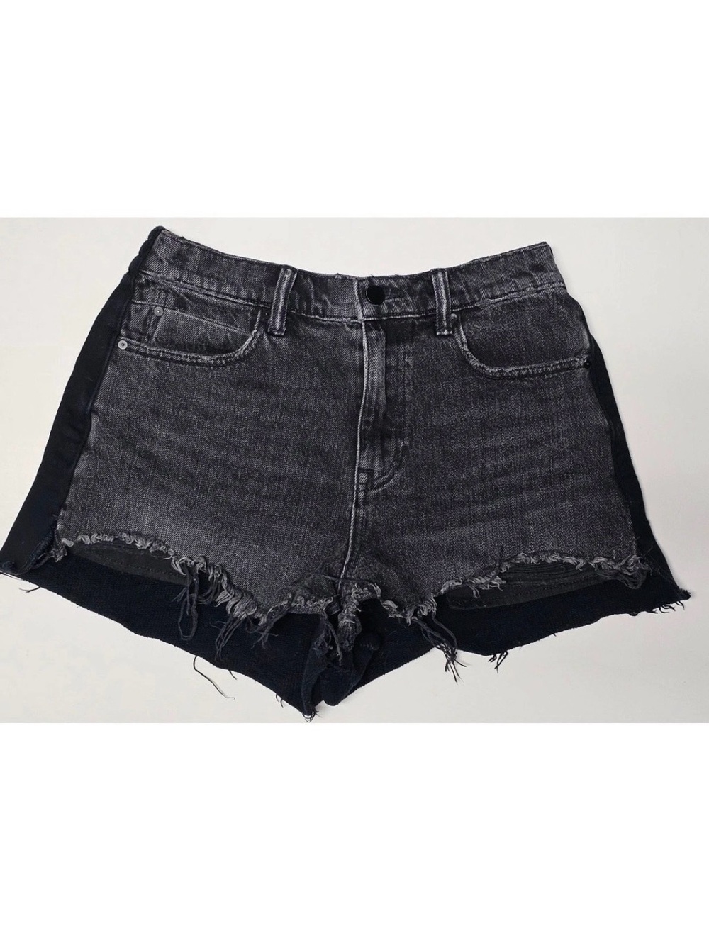 Alexander Wang Black Washed Distressed Jean Shorts